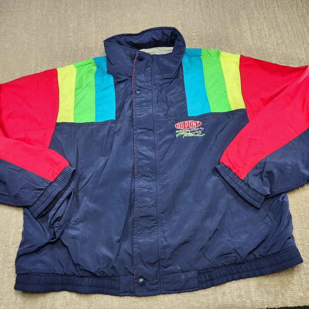 Vintage Jeff Gordon Jacket Men XXL Dupont Satin Bomber USA NASCAR Racing